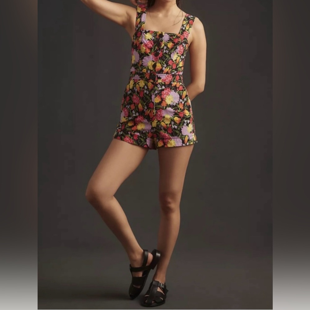 NWT The Yukiko Noritake Portside Button Front Romper Maeve, Anthropologie $168+